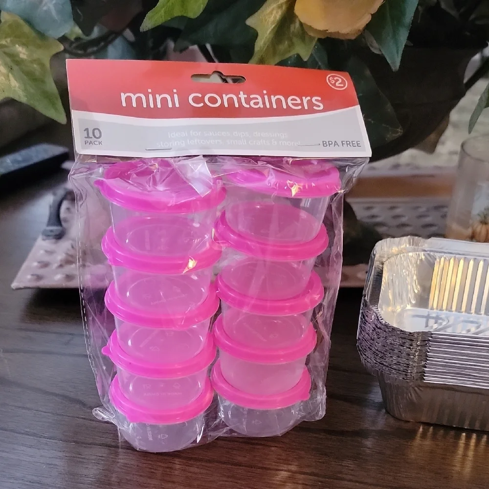 Mini Pink Containers for Home Parties